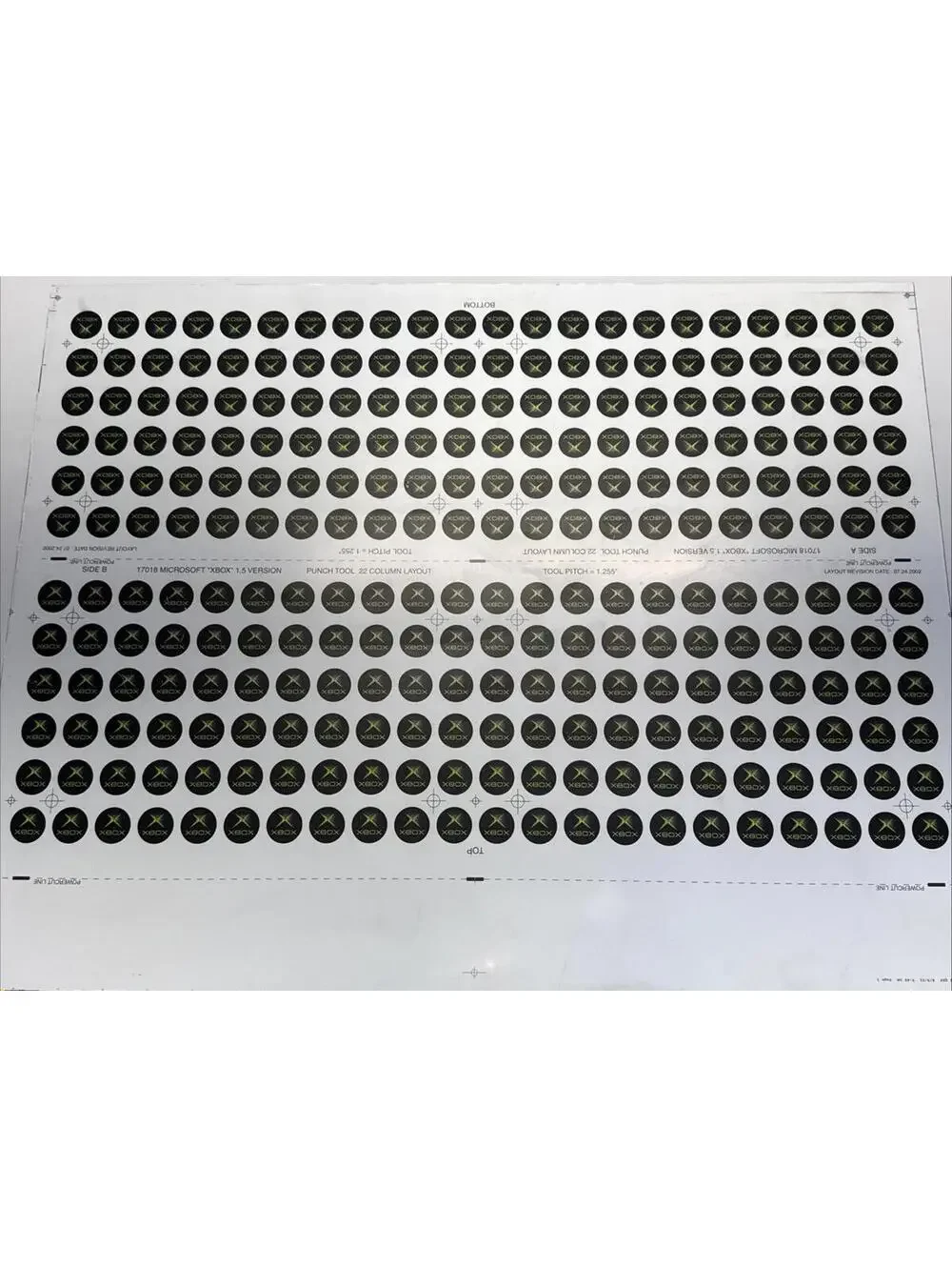 2002 Microsoft XBOX Sheet Of 264 Controller 1” Original Decals 1.5 Version 17018